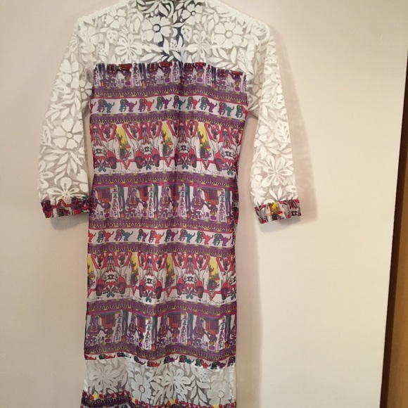 Beautiful white and purple kurti style dress - Picture 4 of 7
